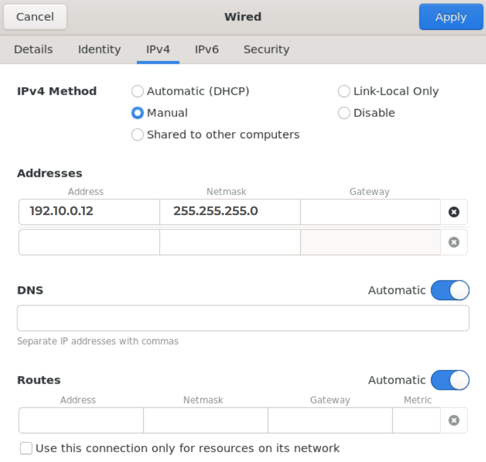 Configure Static IP