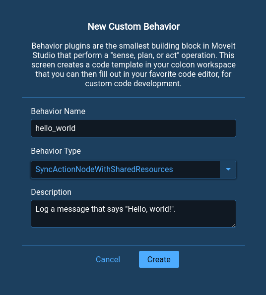 Create Behavior UI 4