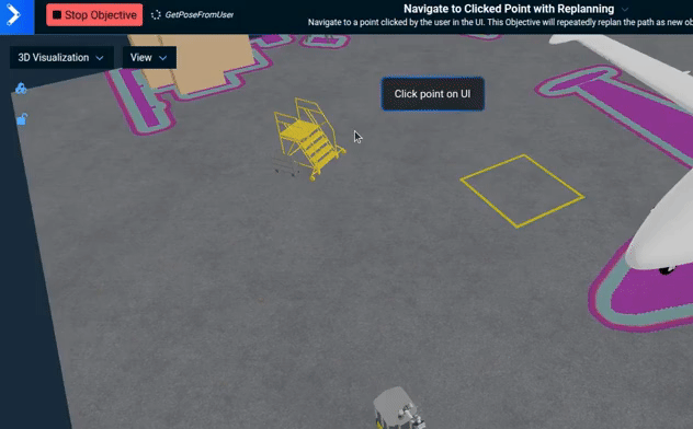 Mobile-base navigation with continuous replanning
