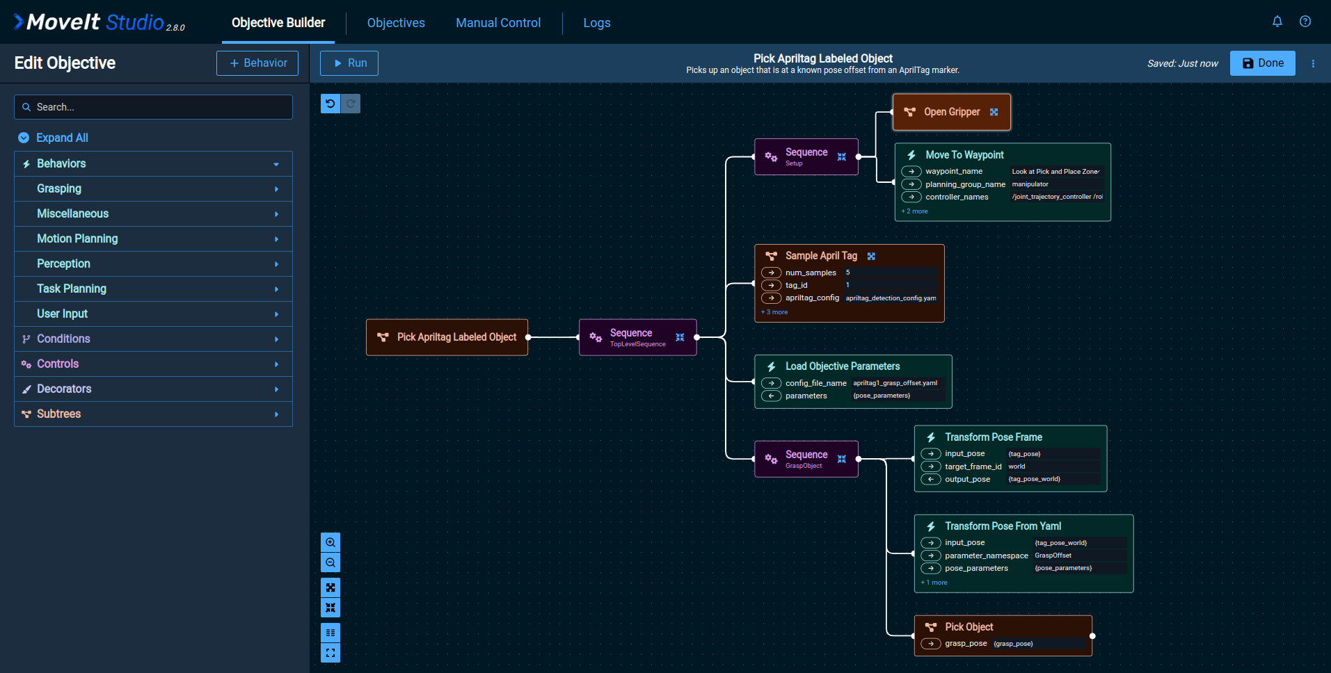 Pick AprilTag Object in Builder