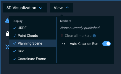 Planning Scene toggle in the 3D Visualizer View menu