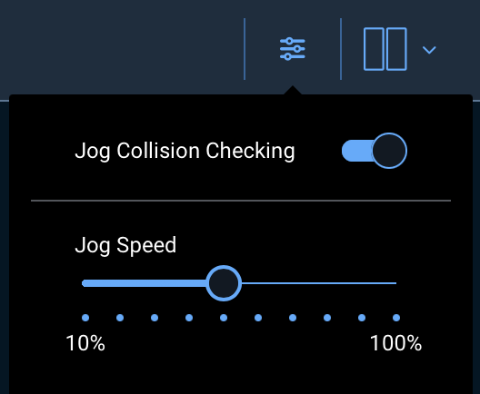 Jog Speed and Collision Settings