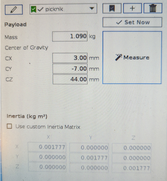 UR Payload Calibration Output Sample